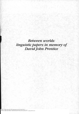 Linguistic Papers in Memory of David John Prentice
