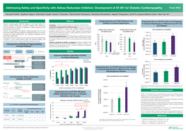 Addressing Safety and Specificity with Aldose Reductase Inhibition: Development of AT-001 for Diabetic Cardiomyopathy Poster #632