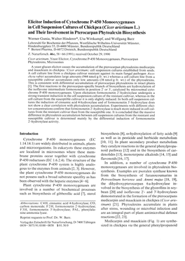 Elicitor Induction of Cytochrome P-450