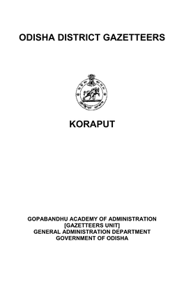 Odisha District Gazetteers Koraput