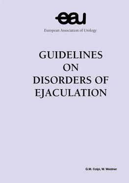 EAU Guidelines on Disorders of Ejaculation 2000