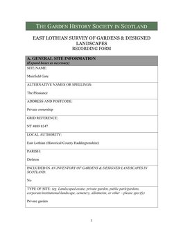 East Lothian Survey of Gardens & Designed Landscapes