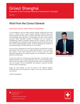 Grüezi Shanghai Newsletter of the Consulate General of Switzerland in Shanghai