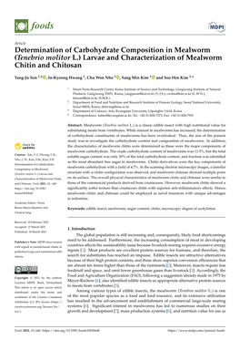 Larvae and Characterization of Mealworm Chitin and Chitosan