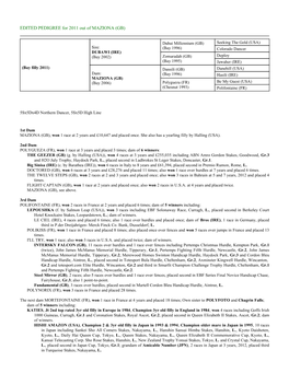 EDITED PEDIGREE for 2011 out of MAZIONA (GB)