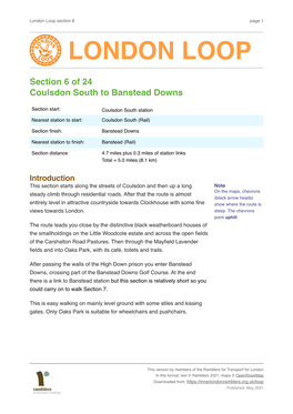 Coulsdon South to Banstead Downs