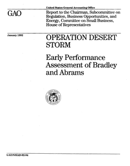 NSIAD-92-94 Operation Desert Storm: Early Performance Assessment of Bradley and Abrams