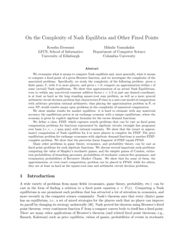 On the Complexity of Nash Equilibria and Other Fixed Points