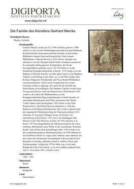 Die Familie Des Künstlers Gerhard Marcks