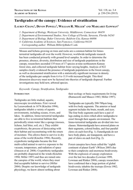 Tardigrades of the Canopy: Evidence of Stratification