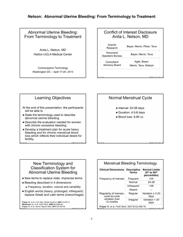 Nelson: Abnormal Uterine Bleeding: from Terminology to Treatment