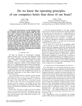 Do We Know the Operating Principles of Our Computers Better Than Those of Our Brain?