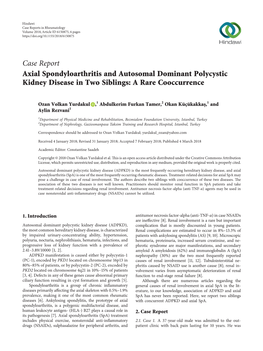 Axial Spondyloarthritis and Autosomal Dominant Polycystic Kidney Disease in Two Siblings: a Rare Cooccurrence