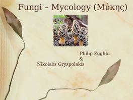 Fungi – Mycology (Μύκης)