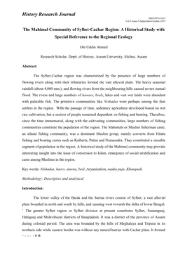 History Research Journal ISSN:0976-5425 Vol-5-Issue-5-September-October-2019