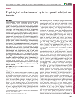 Physiological Mechanisms Used by Fish to Cope with Salinity Stress Dietmar Kültz*