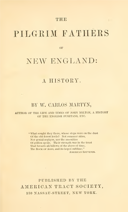 The Pilgrim Fathers of New England