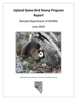 FY20 Upland Game Bird Stamp Program Report