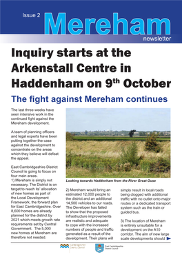 Inquiry Starts at the Arkenstall Centre in Haddenham on 9Th October