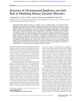 Structure of Chromosomal Duplicons and Their Role in Mediating Human Genomic Disorders