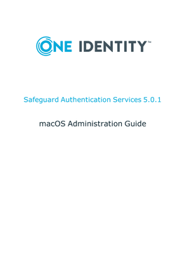 One Identity Authentication Services Macos Administration Guide