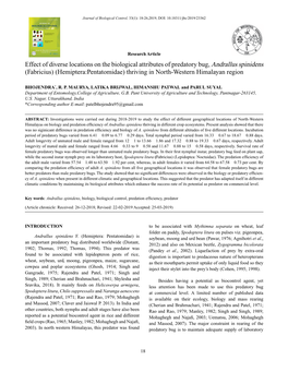 Effect of Diverse Locations on the Biological