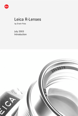 Leica R Lenses