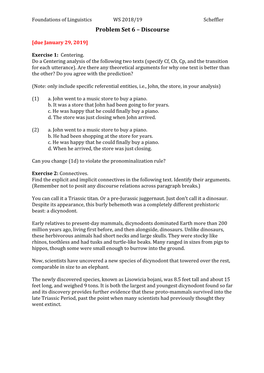 Problem Set 6 – Discourse