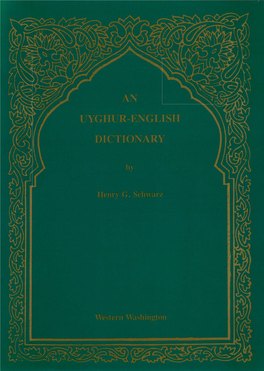 An Uyghur-English Dictionary