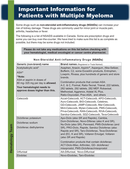 Important Information for Patients with Multiple Myeloma