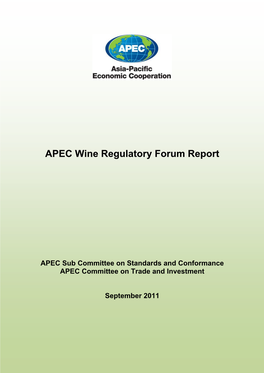 APEC Wine Regulatory Forum Report, September 2011