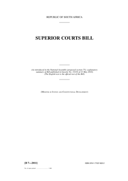 Superior Courts Bill 7 of 2011