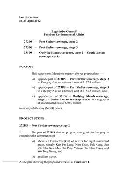 For Discussion on 23 April 2012 Legislative Council Panel On