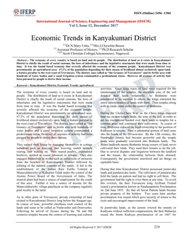 Economic Trends in Kanyakumari District