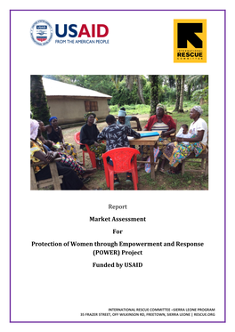 Report Market Assessment for Protection of Women Through Empowerment and Response (POWER) Project Funded by USAID