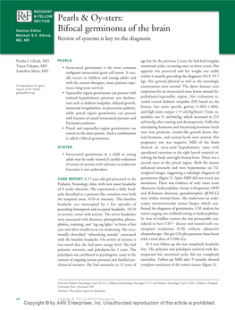 Pearls & Oy-Sters: Bifocal Germinoma of the Brain