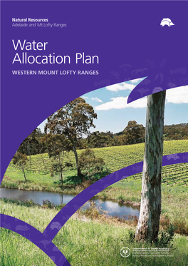 Water Allocation Plan Western Mount Lofty Ranges