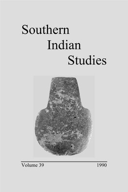 Southern Indian Studies, Vol. 39