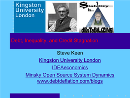 Debt, Inequality, and Credit Stagnation Steve Keen Kingston