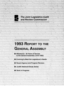 1993 Report to the General Assembly