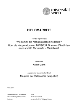 Diplomarbeit