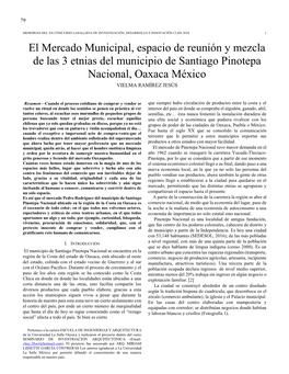 El Mercado Municipal, Espacio De Reunión Y Mezcla De Las 3 Etnias Del Municipio De Santiago Pinotepa Nacional, Oaxaca México VIELMA RAMÍREZ JESÚS