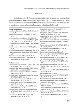 La Familia Astaraceae En La Flora Del Bajío Y De Regiones Adyacentes