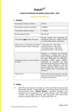 Plano De Serviço De Banda Larga Fixa – Scm