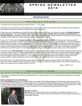 Spring Newsletter 2010