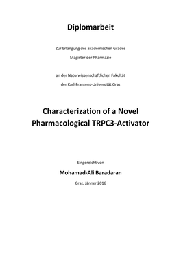 Characterization of a Novel Pharmacological TRPC3-Activator