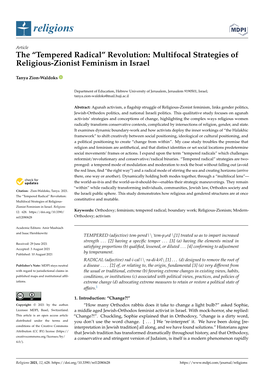 Multifocal Strategies of Religious-Zionist Feminism