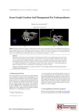 Scene Graph Creation and Management for Undergraduates