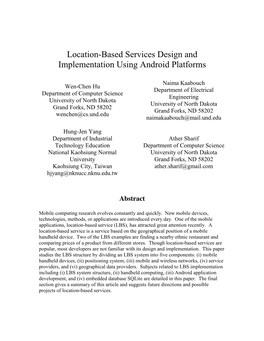 Location-Based Services Design and Implementation Using Android Platforms