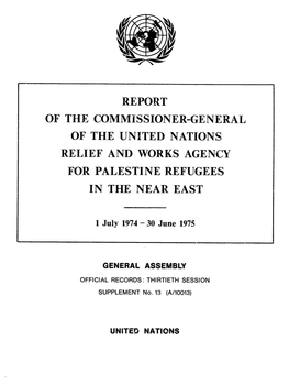 Report of the Commissioner-General Of